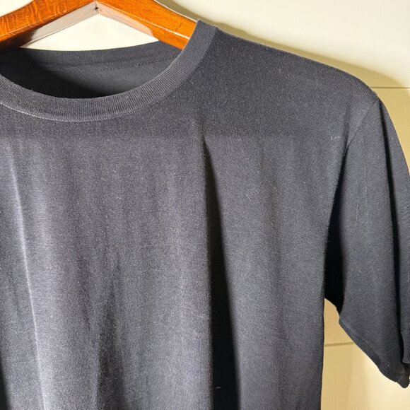 Malo Cardigan Button Down & Short Sleeve Sweater Twin Set Black 100% Cotton Sz M - Picture 12 of 14